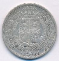 Nagy-Britannia 1888. 1/2C Ag "Viktória" (13,83g) T:2- / Great Britain 1888. 1/2 Crown Ag &...
