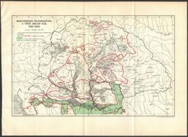 cca 1920-40 3 db kisméretű régi térkép a magyar történelemről és a honfoglalásról. 1 db Magyarország...