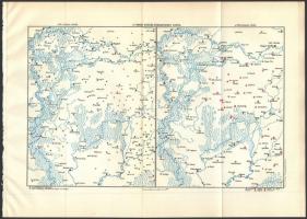 cca 1920-40 3 db kisméretű térkép Erdély és a Bánság történetéről.l. 1 db Török hadjáratok erdélyi t...