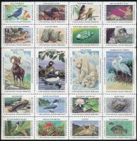 1989 WWF levélzáró ív, benne 30 db klf bélyeg