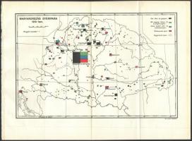 cca 1920-40 3 db kisméretű térkép. 1 db Nemzetiségi bevándorlás a török hódoltság korában, Magyar Ki...