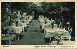 1936 Budapest II. Bagyik étterem kerthelyisége. Csalogány u. 27.