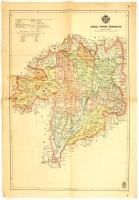 cca 1941 Abaúj-Torna vármegye térképe, 1:270000, M. kir. honv. Térk. Int., foltos, 46×31 cm