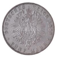 Német Államok / Hamburg 1888J 5M Ag (27,53g) T:2- ph. /
German States / Hamburg 1888J 5 Mark Ag (27...