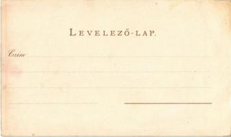 Budapest I. Budai Királyi vár Mátyás idejében. Geittner és Rausch kiadása, Art Nouveau litho