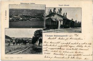 1903 Budapest III. Békásmegyer, vasútállomás, Fő utca. Pátria Nyomda, T.J. kiadása