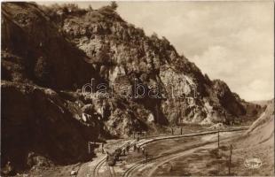 1937 Rudabánya, Rudóbánya; Barnavasérc bányászat Vilmosbánya nevű része, iparvasút. Rosenblatt művészi fényképészete