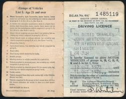 cca 1970-76 Nagy-Britannia jogosítvány (driving licence)