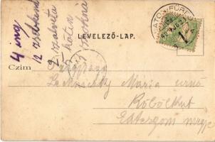 Siófok, vasútállomás épülete, kút. Kiadja Ellinger Ede fényképész