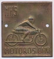 ~1950. MHS (Magyar Honvédelmi Sport Szövetség) Motoros ÖHV szögletes lemez jelvény, felvarrható T:2-