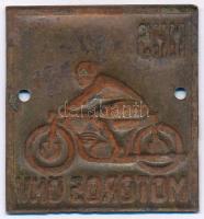 ~1950. "MHS (Magyar Honvédelmi Sport Szövetség) Motoros ÖHV" szögletes lemez jelvény, felv...