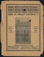 cca 1920-30 Eger kisméretű térkép. Dr. Thirring féle Eger kalauzból. 1:16000, ca. 19,5x18,5 cm