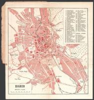 cca 1920-30 Eger kisméretű térkép. Dr. Thirring féle Eger kalauzból. 1:16000, ca. 19,5x18,5 cm