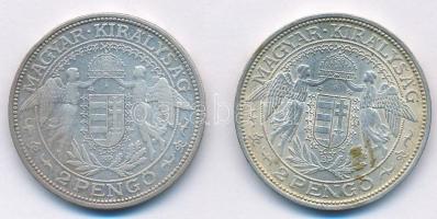 1929. 2P Ag "Madonna" + 1938. 2P Ag "Madonna" T:2,2- patina 
Adamo P7