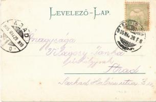 1905 Nagykikinda, Kikinda; Ferenc József tér, Nemzeti szálloda. Montázs lovaskocsival és úriemberekk...