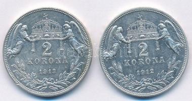 1912KB-1913KB 2K Ag "Ferenc József" (2xklf) T:2 
Adamo K6