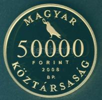 2008. 50.000Ft Au "Hunyadi Mátyás trónra lépésének 550.évfordulója" 10g T:PP Tanúsítvánnya...