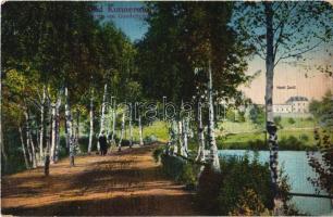 1917 Lázne Kundratice, Bad Kunnersdorf (Osecná, Olschwitz); Partie am Gondelteich / lake, Hotel Seidl