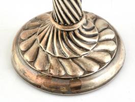 Ezüst (Ag) gyertyatartó pár. korinthoszi oszlop formában. Jelzett. Súlyozott br 415 g