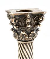 Ezüst (Ag) gyertyatartó pár. korinthoszi oszlop formában. Jelzett. Súlyozott br 415 g