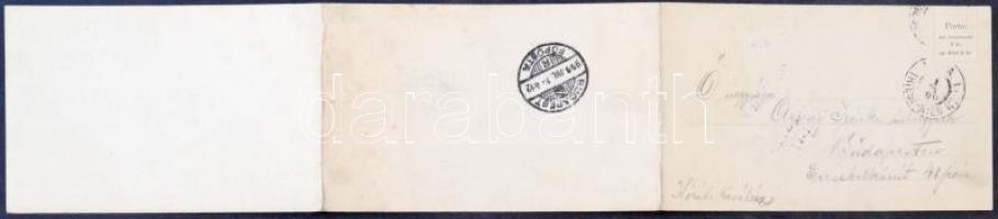 1900 Triest, Panorama von Villa Cambiaggio. 3-tiled folding panoramacard