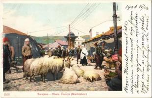 1903 Sarajevo, Obere Carsija (Marktplatz). Verlag von Daniel A. Kajon / market