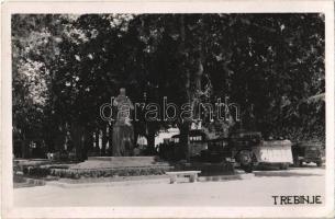 1938 Trebinje, statue of Petar II Petrovic Njegos, automobiles. photo