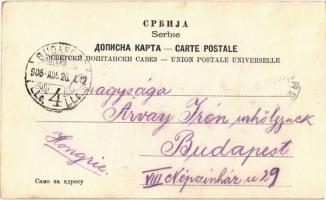 1905 Belgrade, Gasthaus Grüner Kranz / guest house, hotel and restaurant, shops