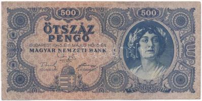 1945. 500P magyar &quot;N&quot; betű orosz &quot;P&quot; helyett T:III Adamo P19