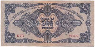 1945. 500P magyar "N" betű orosz "P" helyett T:III Adamo P19