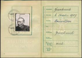1943 Német Birodalmi Munkakönyv külföldi részére, Deutsches Reich Arbeitsbuch fü Auslander