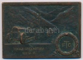 1932. "FTC (Ferencvárosi Torna Club) TOKAJI CSILLAGTURA 1932. X. 16." Br motorsport emlékplakett, "BERÁN N BPEST" gyártói jelzéssel (49x70mm) T:2-