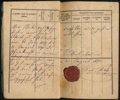 1887 Szolgálati cselédkönyv fűzve kötés nélkül