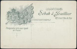 cca 1880 Konstantinápoly, Sébah és Joaillier fényképészeti műtermében készült, kabinetfotó méretű, v...