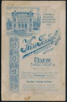 cca 1910 Eger, Kiss József fényképész műtermében készült, kabinetfotó méretű, vintage fénykép, hátol...
