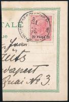 1898 Budapestre küldött fotólap fele, 8,7x6 cm