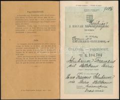 1920 Népköztársaság feliratos útlevél, áthúzva királyságra./ People's Republic passport overwri...