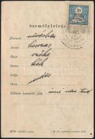 1914 Igazolási jegy kintornás részére