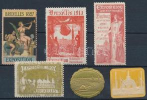 6 db belga kiállítási levélzáró / Belgian expo poster stamps