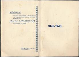 1948 Meghívó Pest-Pilis-Solt Kiskun vármegyének az árvízkárosultak javára rendezendő megyei táncestélyére. Sorszámozott. 10 p