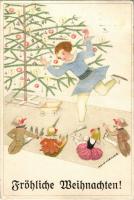 1928 Fröhliche Weihnachten! / Christmas, child with toys. Edart-Verlag Nr. 1450. s: Mela Koehler