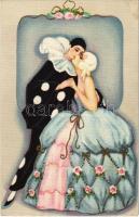 Italian Art Nouveau. Pierrot with his lover. Ballerini & Fratini 228., unsigned Chiostri