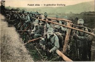 Fedett állás / In gedeckter Stellung / WWI Austro-Hungarian (K.u.K.) military, soldiers in covered position