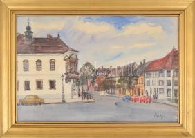 Élesdy István (1912-1987): Régi Városháza, sarok (Budai várnegyed). Akvarell, papír, jelzett, hátold...