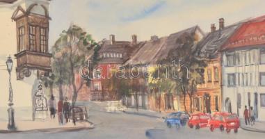 Élesdy István (1912-1987): Régi Városháza, sarok (Budai várnegyed). Akvarell, papír, jelzett, hátold...