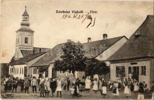 1916 Visk, Vyshkovo (Máramaros); Fő tér, templom / main square, church (EK)