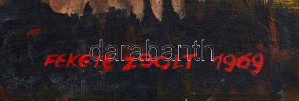 Fekete Zsolt (1935-): Erdélyi expresszív táj. Olaj, farost, jelzett  és datált (Erdélyi Zsolt 1969),...