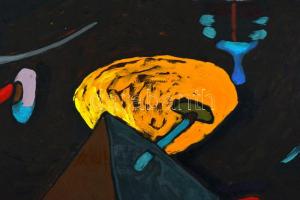 Borgó György Csaba (1950- ): Süket Demeter, olaj, farost, jelzett. Hátoldalán a művész autográf címk...