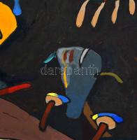 Borgó György Csaba (1950- ): Süket Demeter, olaj, farost, jelzett. Hátoldalán a művész autográf címk...