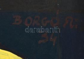 Borgó György Csaba (1950- ): Süket Demeter, olaj, farost, jelzett. Hátoldalán a művész autográf címk...